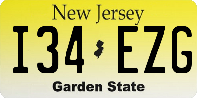 NJ license plate I34EZG