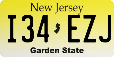 NJ license plate I34EZJ