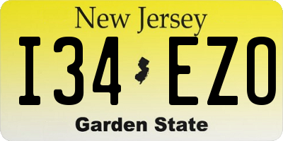NJ license plate I34EZO