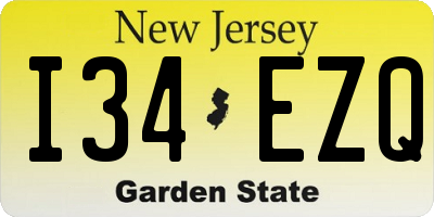 NJ license plate I34EZQ