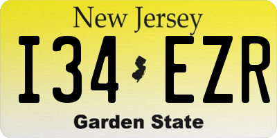 NJ license plate I34EZR