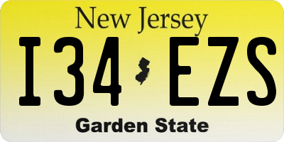 NJ license plate I34EZS