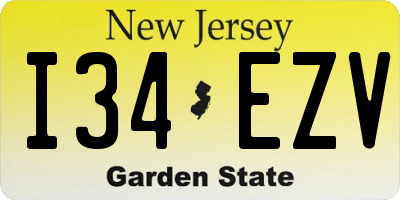 NJ license plate I34EZV