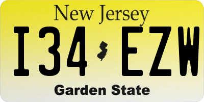 NJ license plate I34EZW