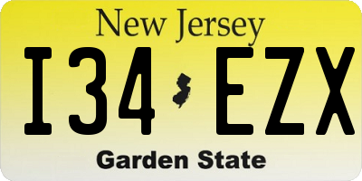 NJ license plate I34EZX