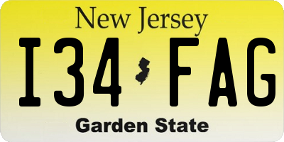 NJ license plate I34FAG