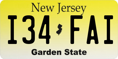 NJ license plate I34FAI