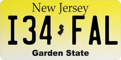 NJ license plate I34FAL