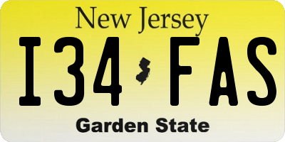 NJ license plate I34FAS