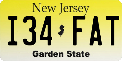 NJ license plate I34FAT
