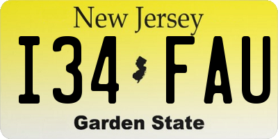 NJ license plate I34FAU