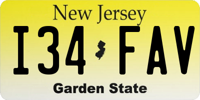 NJ license plate I34FAV