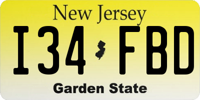 NJ license plate I34FBD