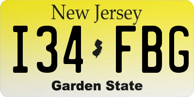 NJ license plate I34FBG