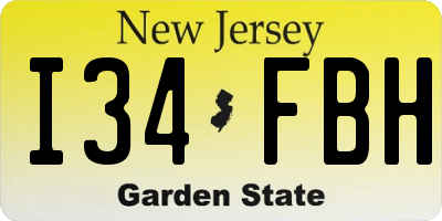 NJ license plate I34FBH