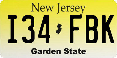 NJ license plate I34FBK