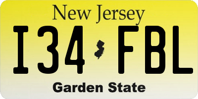 NJ license plate I34FBL