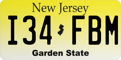 NJ license plate I34FBM