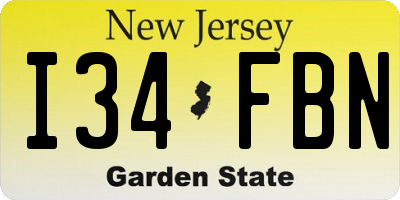 NJ license plate I34FBN