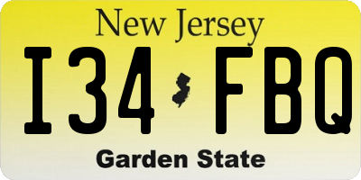NJ license plate I34FBQ