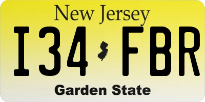 NJ license plate I34FBR