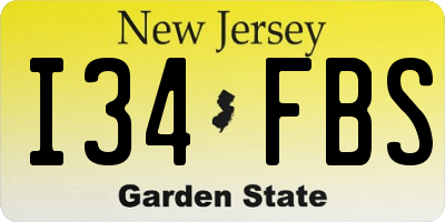 NJ license plate I34FBS