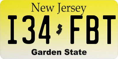 NJ license plate I34FBT