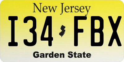 NJ license plate I34FBX