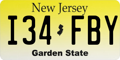 NJ license plate I34FBY
