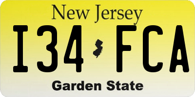 NJ license plate I34FCA