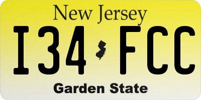 NJ license plate I34FCC
