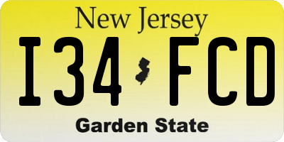 NJ license plate I34FCD