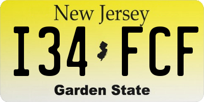 NJ license plate I34FCF