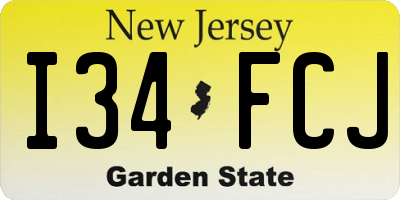 NJ license plate I34FCJ