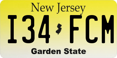 NJ license plate I34FCM