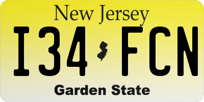 NJ license plate I34FCN