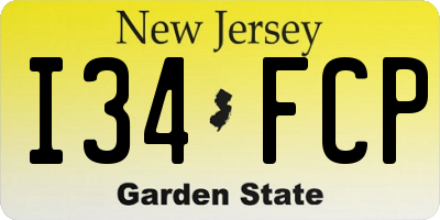 NJ license plate I34FCP