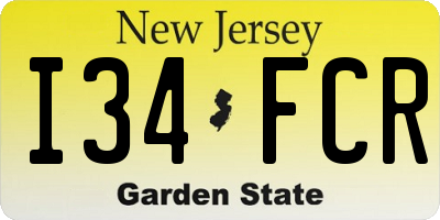 NJ license plate I34FCR