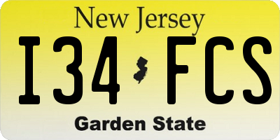 NJ license plate I34FCS