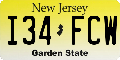 NJ license plate I34FCW