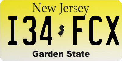 NJ license plate I34FCX