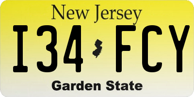 NJ license plate I34FCY