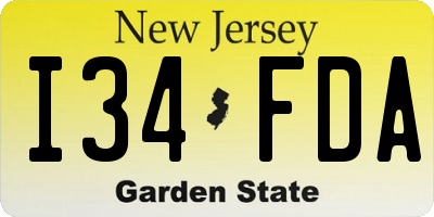 NJ license plate I34FDA