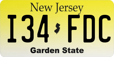 NJ license plate I34FDC
