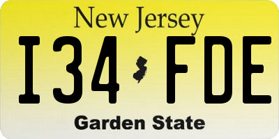 NJ license plate I34FDE