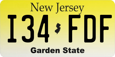 NJ license plate I34FDF