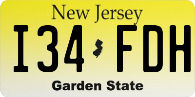 NJ license plate I34FDH