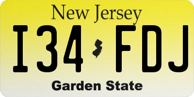 NJ license plate I34FDJ