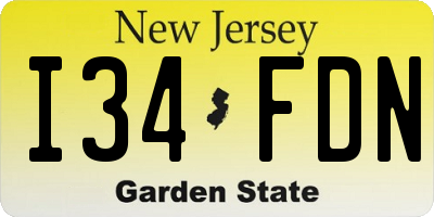 NJ license plate I34FDN