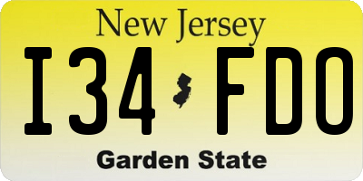 NJ license plate I34FDO